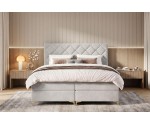 Exklusives Schlafzimmerbett 180x200 cm mit goldfarbenen Details, Kontinentalbett AMBER 1M