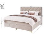 Exklusives Schlafzimmerbett 180x200 cm mit goldfarbenen Details, Kontinentalbett AMBER 1M