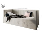 Polsterbett 80x200 cm mit Bettkasten und Matratze für Jugendzimmer, Einzelbett MILENA 2M Polsterbett 80x200 cm mit Bettkasten und Matratze für Jugendzimmer, Einzelbett MILENA 2M