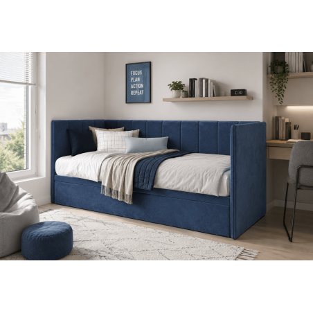 Modernes Jugendbett 90x200 cm mit Stauraum und Seitenteilen, Schlafsofa MILENA 1R