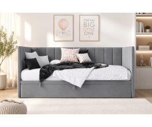 Bequemes Einzelbett 120x200 cm mit Bettkasten, Polsterbett MILENA 1R