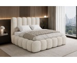 Modernes Polsterbett 140x200 cm mit tiefen Nähten und Bettkasten, Lattenrost mit Metallrahmen, Bubble Bett SOFTY Modernes Polsterbett 140x200 cm mit tiefen Nähten und Bettkasten, Lattenrost mit Metallrahmen, Bubble Bett SOFTY