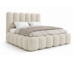 Schlafzimmerbett 180x200 cm mit Stauraum und hohem Kopfteil, Lattenrost mit Metallrahmen, Bubble Bett SOFTY
