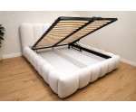 Schlafzimmerbett 180x200 cm mit Stauraum und hohem Kopfteil, Lattenrost mit Metallrahmen, Bubble Bett SOFTY