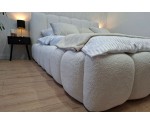 Schlafzimmerbett 180x200 cm mit Stauraum und hohem Kopfteil, Lattenrost mit Metallrahmen, Bubble Bett SOFTY