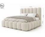 Schlafzimmerbett 180x200 cm mit Stauraum und hohem Kopfteil, Lattenrost mit Metallrahmen, Bubble Bett SOFTY