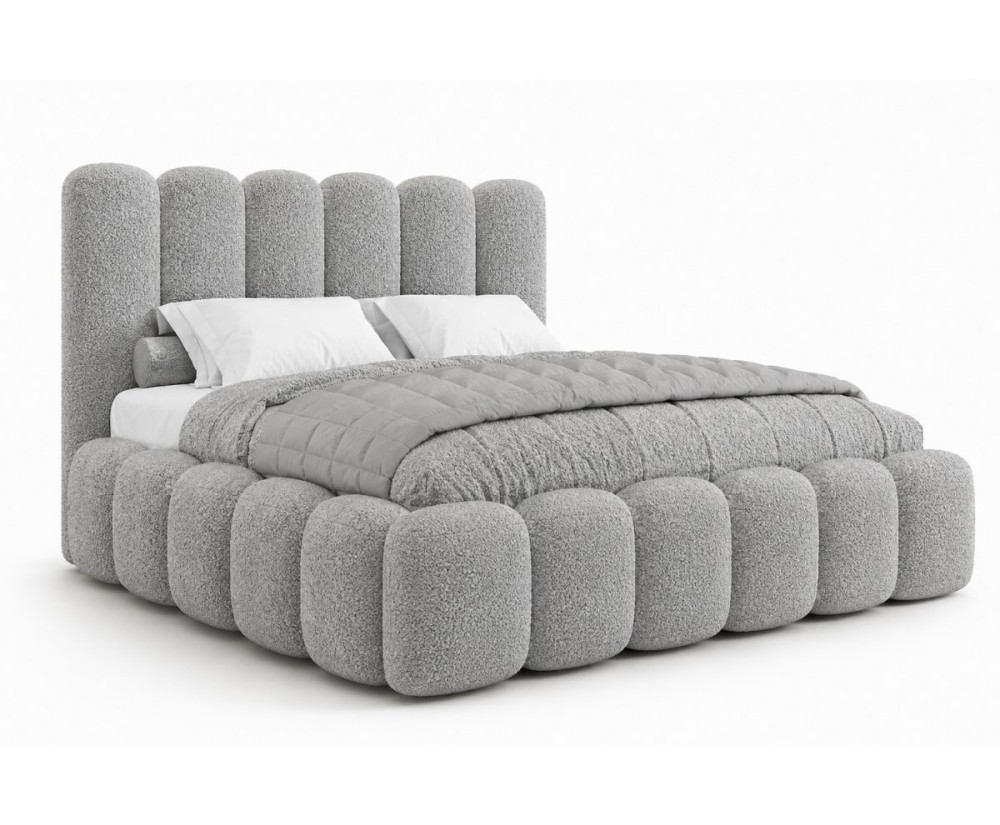 Komfortbett 200x200 cm mit Stauraum und tiefen Nähten, Lattenrost mit Metallrahmen, Bubble Bett SOFTY