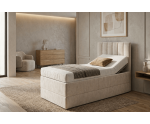Einzelbett 90x200 cm mit verstellbarem Lattenrost per Fernbedienung und Stauraum, Boxspringbett PEDRO SE