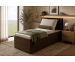 Einzelbett 90x200 cm mit verstellbarem Lattenrost per Fernbedienung und Stauraum, Boxspringbett PEDRO SE