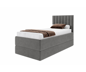 Einzelbett 90x200 cm mit verstellbarem Lattenrost per Fernbedienung und Stauraum, Boxspringbett PEDRO SE