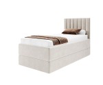 Einzelbett 90x200 cm mit verstellbarem Lattenrost per Fernbedienung und Stauraum, Boxspringbett PEDRO SE