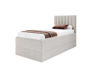 Einzelbett 90x200 cm mit verstellbarem Lattenrost per Fernbedienung und Stauraum, Boxspringbett PEDRO SE