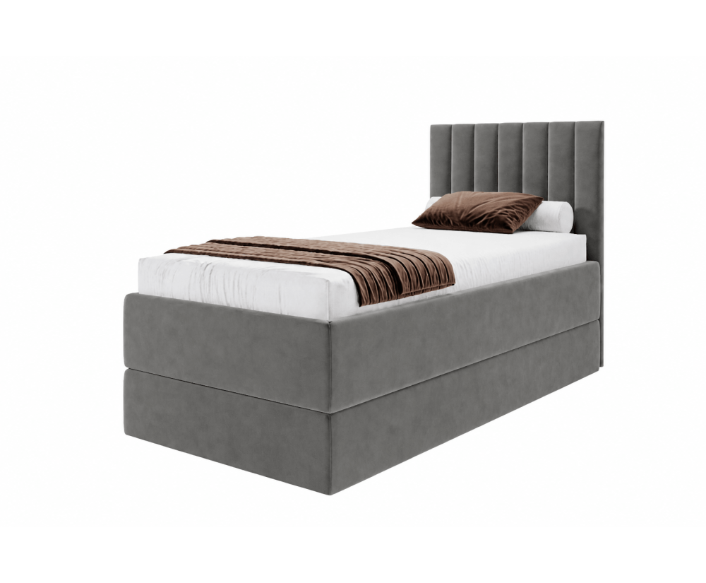 Boxspringbett 100x200 cm mit verstellbarem Lattenrost, Liegefläche anpassbar per Fernbedienung, Funktionsbett PEDRO SE