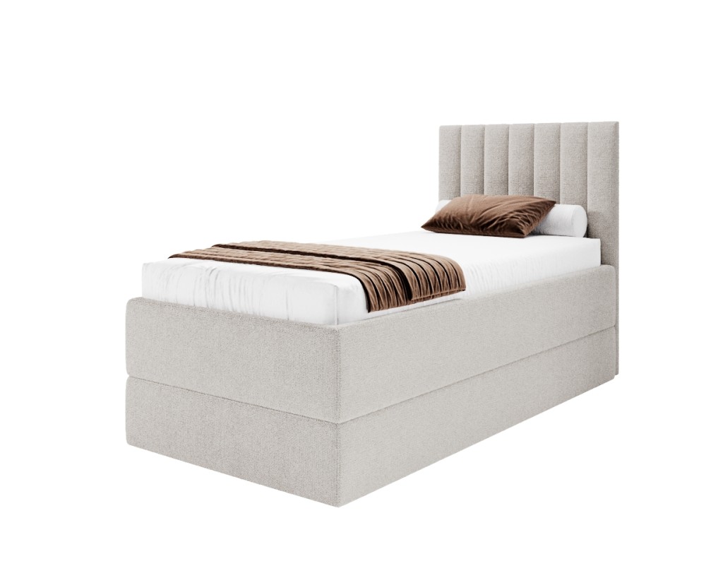Boxspringbett 100x200 cm mit verstellbarem Lattenrost, Liegefläche anpassbar per Fernbedienung, Funktionsbett PEDRO SE