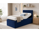 Boxspringbett 100x200 cm mit verstellbarem Lattenrost, Liegefläche anpassbar per Fernbedienung, Funktionsbett PEDRO SE