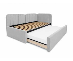 Polsterbett 90x200 mit zusätzlichem Schlafplatz und geräumiger Schublade, funktionales Ausziehbett ALVIN 03 MN