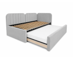Polsterbett 90x200 mit zusätzlichem Schlafplatz und geräumiger Schublade, funktionales Ausziehbett ALVIN 03 MN