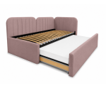 Polsterbett 90x200 mit zusätzlichem Schlafplatz und geräumiger Schublade, funktionales Ausziehbett ALVIN 03 MN