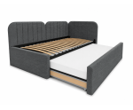 Polsterbett 90x200 mit zusätzlichem Schlafplatz und geräumiger Schublade, funktionales Ausziehbett ALVIN 03 MN