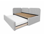 Polsterbett 100x200 mit zwei Schlafplätzen und Stauraum, funktionales Ausziehbett 2in1 ALVIN 03 MN Polsterbett 100x200 mit zwei Schlafplätzen und Stauraum, funktionales Ausziehbett 2in1 ALVIN 03 MN