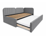 Polsterbett 100x200 mit zwei Schlafplätzen und Stauraum, funktionales Ausziehbett 2in1 ALVIN 03 MN Polsterbett 100x200 mit zwei Schlafplätzen und Stauraum, funktionales Ausziehbett 2in1 ALVIN 03 MN