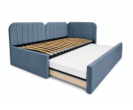 Polsterbett 100x200 mit zwei Schlafplätzen und Stauraum, funktionales Ausziehbett 2in1 ALVIN 03 MN Polsterbett 100x200 mit zwei Schlafplätzen und Stauraum, funktionales Ausziehbett 2in1 ALVIN 03 MN