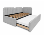 Polsterbett 100x200 mit zwei Schlafplätzen und Stauraum, funktionales Ausziehbett 2in1 ALVIN 03 MN Polsterbett 100x200 mit zwei Schlafplätzen und Stauraum, funktionales Ausziehbett 2in1 ALVIN 03 MN