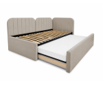 Polsterbett 100x200 mit zwei Schlafplätzen und Stauraum, funktionales Ausziehbett 2in1 ALVIN 03 MN Polsterbett 100x200 mit zwei Schlafplätzen und Stauraum, funktionales Ausziehbett 2in1 ALVIN 03 MN