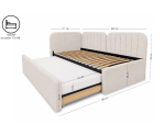 Polsterbett 100x200 mit zwei Schlafplätzen und Stauraum, funktionales Ausziehbett 2in1 ALVIN 03 MN Polsterbett 100x200 mit zwei Schlafplätzen und Stauraum, funktionales Ausziehbett 2in1 ALVIN 03 MN