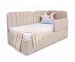 Ausziehbett 100x200 mit RAUSFALLSCHUTZ und Bettkasten in Schubladenform, Polsterbett 2in1 ALVIN 03 MNB