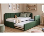 Ausziehbett 100x200 mit RAUSFALLSCHUTZ und Bettkasten in Schubladenform, Polsterbett 2in1 ALVIN 03 MNB