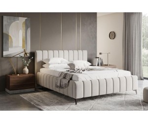 Polsterbett 140x200 cm für Schlafzimmer mit Kopfteil, Bettkasten, Lattenrost mit Metallrahmen, Ehebett IMPERIA S15