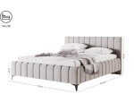 Doppelbett 160x200 cm für Schlafzimmer mit Kopfteil, Stauraum, Lattenrost mit Metallrahmen, Polsterbett IMPERIA S15