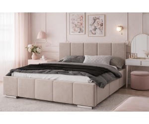 Polsterbett 140x200 cm mit Bettkasten, Lattenrost mit Metallrahmen, Doppelbett IMPERIA S01