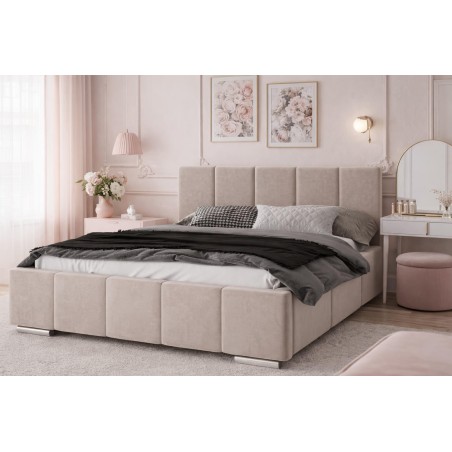 Polsterbett 140x200 cm mit Bettkasten, Lattenrost mit Metallrahmen, Doppelbett IMPERIA S01