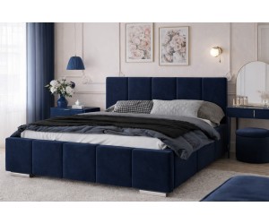 Ehebett 180x200 cm mit Stauraum, Lattenrost mit Metallrahmen, Doppelbett IMPERIA S01
