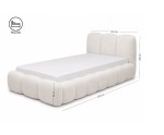 Jugendbett 90x200 cm mit tiefen Nähten und Bettkasten, Lattenrost mit Metallrahmen, Bubble Bett SOFTY