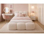 Jugendbett 90x200 cm mit tiefen Nähten und Bettkasten, Lattenrost mit Metallrahmen, Bubble Bett SOFTY
