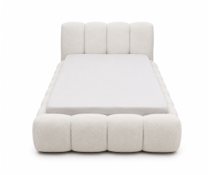 Weiches Polsterbett 120x200 cm mit dicken Seitenteilen, Lattenrost und Bettkasten, Bubble Bett SOFTY