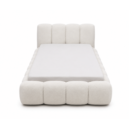 Weiches Polsterbett 120x200 cm mit dicken Seitenteilen, Lattenrost und Bettkasten, Bubble Bett SOFTY