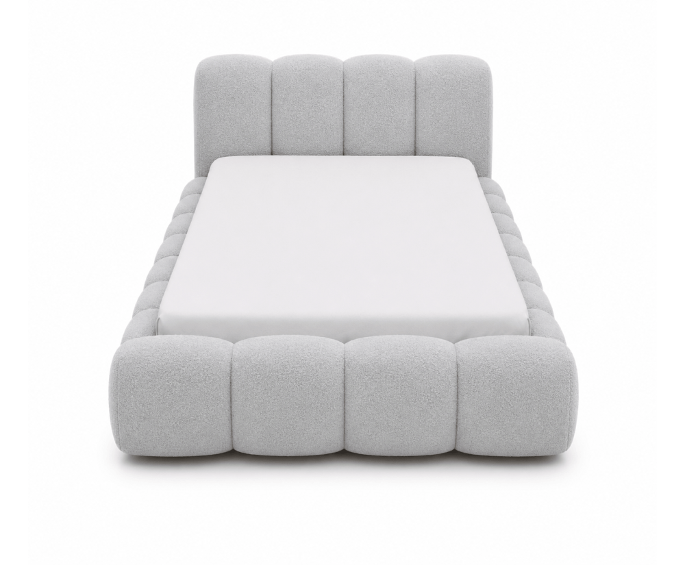 Weiches Polsterbett 120x200 cm mit dicken Seitenteilen, Lattenrost und Bettkasten, Bubble Bett SOFTY