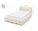 Weiches Polsterbett 120x200 cm mit dicken Seitenteilen, Lattenrost und Bettkasten, Bubble Bett SOFTY