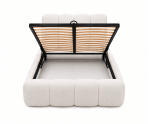 Weiches Polsterbett 120x200 cm mit dicken Seitenteilen, Lattenrost und Bettkasten, Bubble Bett SOFTY