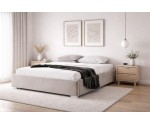 Großes Polsterbett 200x200 cm für Schlafzimmer, Doppelbett mit Bettkasten, ohne Kopfteil ideal für Dachschräge, PRATO T11