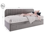 Modernes Polsterbett 120x200 cm mit abgerundeter Seitenblende, ANTOS 1R
