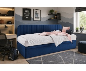 Modernes Polsterbett 120x200 cm mit abgerundeter Seitenblende, ANTOS 1R