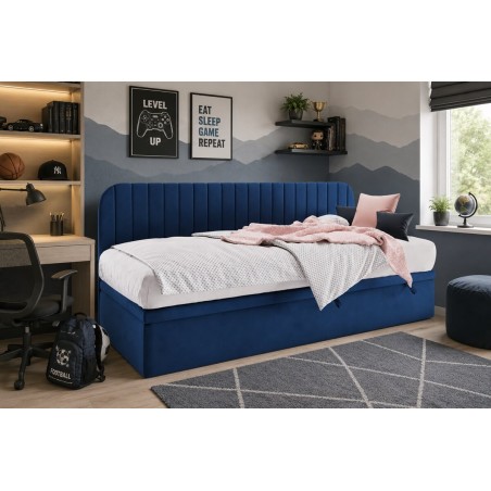 Modernes Polsterbett 120x200 cm mit abgerundeter Seitenblende, ANTOS 1R
