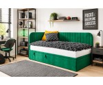 Einzelbett 80x180 cm für Kinderzimmer, Seitenblende und Kopfteil abgerundet, ANTOS 2R
