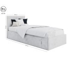 Gepolstertes Jugendbett 80x180 cm mit Kopfteil, Bettkasten und Lattenrost, Polsterbett BARTEK SM 02 Gepolstertes Jugendbett 80x180 cm mit Kopfteil, Bettkasten und Lattenrost, Polsterbett BARTEK SM 02
