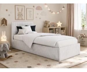 Gepolstertes Jugendbett 80x180 cm mit Kopfteil, Bettkasten und Lattenrost, Polsterbett BARTEK SM 02
